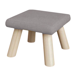 Mega 馬卡龍棉麻蘑菇小椅, 灰色, 26x26x19公分, 1個