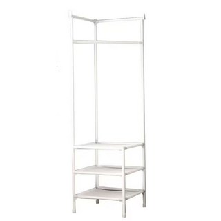 角落隨手掛衣帽架 三層, 白色, 1個