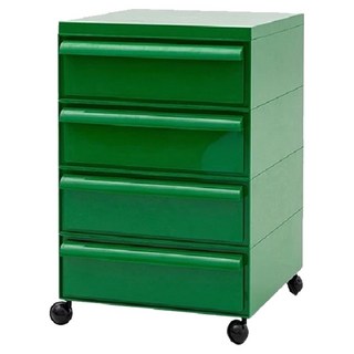 中古堆疊移動收納櫃 4層, 綠色, 1個