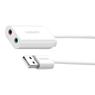 UGREEN 綠聯 USB音效卡 白色, 1個, 30143