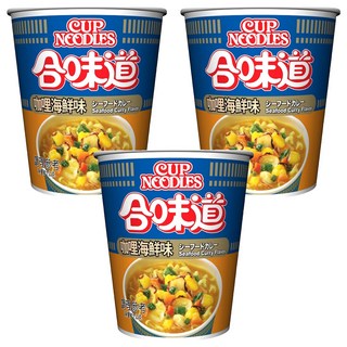NISSIN 日清 CUP NOODLE 合味道 咖哩海鮮味杯麵 71g, 3入