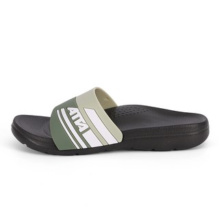 ATTA 運動風圖紋室外拖鞋 流線質感霧面鞋面 3cm厚底 MIT台灣製, 綠色, 290mm