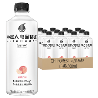 CHI FOREST 元氣森林 外星人電解質水運動飲料 白桃風味, 500ml, 15瓶