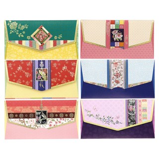 마음담아 금박500 돈봉투 세트, 혼합색상, 6개