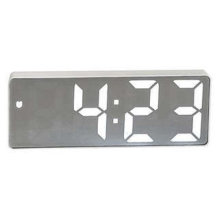 沐慕家居 極簡LED電子時鐘鬧鐘 15.5 x 2 x 6cm, 白色