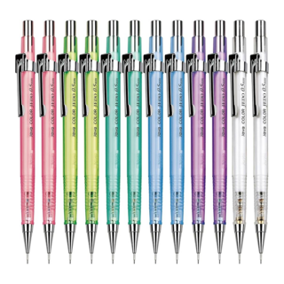 JAVAPEN 彩色透明殼自動鉛筆 0.5mm 多種顏色, 12支