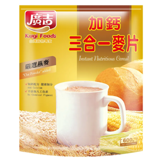 廣吉 加鈣三合一麥片 (30公克 X 20包), 600g, 1袋
