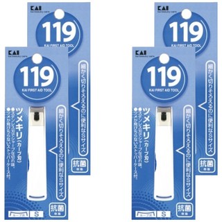 KAI 貝印 119系列 指甲剪 彎口 KF-1000 S, 白色, 4個