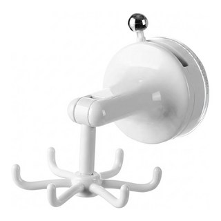 FaSoLa 吸盤式六爪旋轉掛鉤 FA-SH-479, 1個, 白色