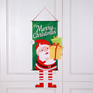 聖誕長腳卷軸 聖誕裝飾, 綠色聖誕老人, 1個