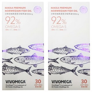 日華 挪威高濃度頂級魚油 EPA + DHA 92% 1000mg, 30顆, 2組