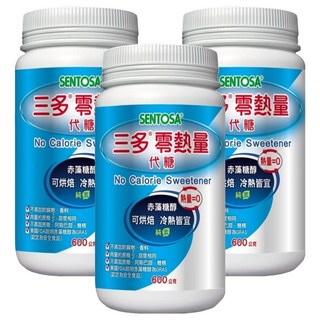 SENTOSA 三多 零熱量代糖 赤藻糖醇 冷熱皆宜 適合烘焙, 600g, 3瓶