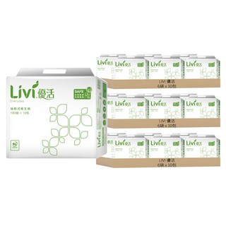 LIVI 優活 抽取式衛生紙 2層, 10包, 18袋