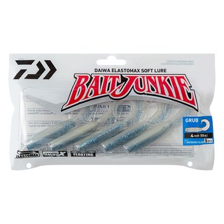 DAIWA 軟蟲 BaitJunkie GRUB WHITEWASH GLOW 4吋, 綠色, 1包