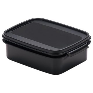 YAMADA 山田化學 塑膠密封便當盒 18.5 x 13.5 x 6.1cm 870ml, 黑色, 1個