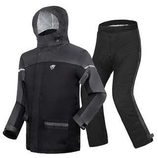 POLE RACING 男款摩托車雨衣+雨褲, E號 黑色