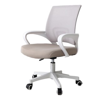 LOGOSTORY AIR-C辦公椅 無頭部靠枕款, 570 x 500 x 900~960mm, 白色 + 米色