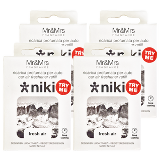 Mr&Mrs FRAGRANCE NIKI 車用香氛片 補充包 清新空氣, 4盒