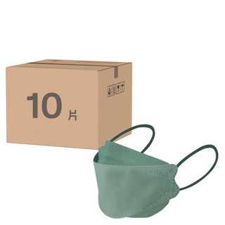 CHACER 佳和口罩 4D立體醫用口罩 成人用 KF94 未滅菌 M, 青淞抹綠, 1袋, 10片