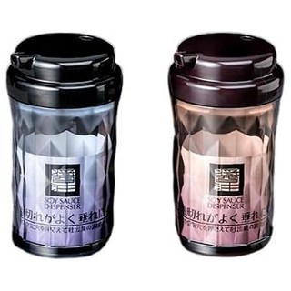 NAKAYA 日本鑽石切割感的透明塑膠醬油瓶 混和顏色, 130ml, 1組