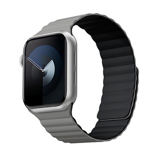 Innostyle MagFlex 100系列 Apple Watch 磁吸撞色雙面矽膠錶帶, 黑色 + 灰色, 1個