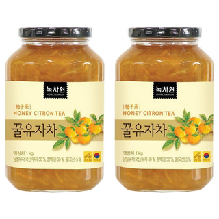 NOKCHAWON 綠茶園 蜂蜜柚子茶 1公斤, 含有豐富果肉, 口感飽滿, 適合冷沖或熱泡, 1kg, 1入, 2罐