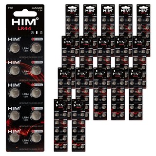 HIM 鹼性鈕扣電池 LR44, 10入, 18個