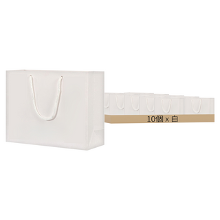 卡紙袋 10個一套 250g卡紙+PP帶, 30 x 10 x25cm, 1組, 白