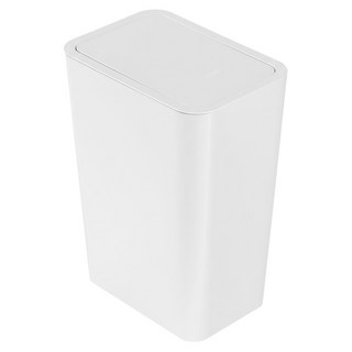 FAmILyLIFE 生活 簡約風彈蓋垃圾桶 15L, 白色, 1個