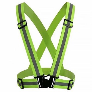 中防安衛 彈力伸縮安全防護反光背心帶, 螢光綠, 1件