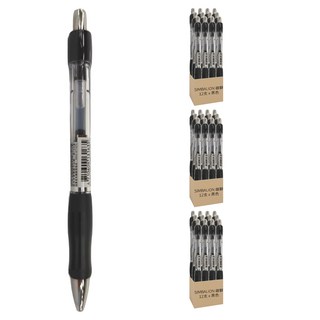 SIMBALION 雄獅 自動中性筆 0.5mm GL-530 12支, 黑色, 3盒