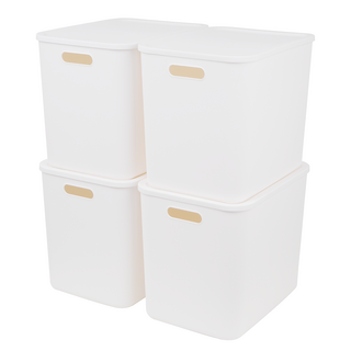 코멧 홈 심플한 리빙박스 팬트리 정리함, 화이트, 4개