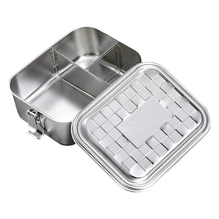 可扣三格便當盒 850ml±5%, 1個, 不鏽鋼