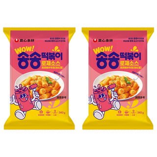 TAEKYUNG 泰耕 洞洞辣炒年糕 粉紅醬 Q彈有嚼勁 香甜微辣 獨立包裝, 2包, 340g