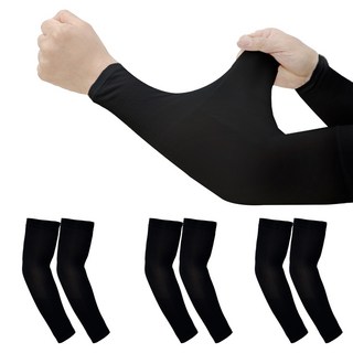 해피제이 아이스 아웃도어 UV차단 팔토시 손목형, 블랙, 3개