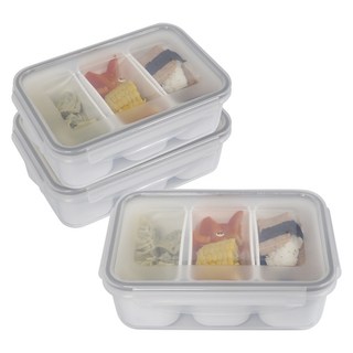 제오닉 도시락통 밀프랩 나눔반찬통 3칸 1.1L, 3개, 단품