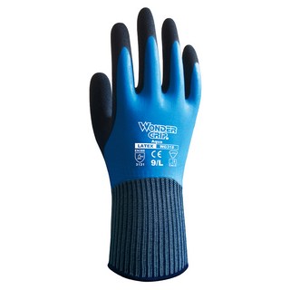 WONDER GRIP 多給力 AQUA 防水耐磨工作手套 L WG-318 雙手通用, 藍色, 1雙