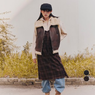 MIXXO 女款格紋背心連身裙, (85號)棕色