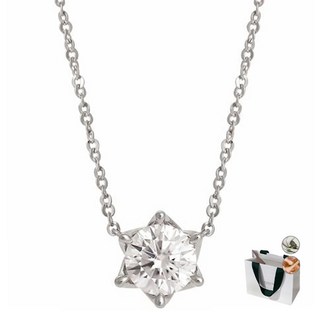 Lloyd 女性基本款立體莫桑石銀項鍊 LLNS24101T + 購物袋