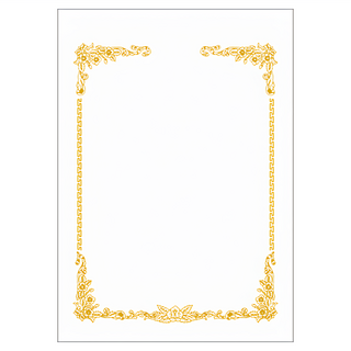 WOOJIN 燙金邊獎狀紙 300 RoyalG10, 白色, 1個