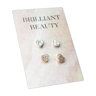 耀眼美人 微觀心鑽 鋯石 養耳棒鈦閃耀 鈦鋼耳環 4個, 金色 + 紅色