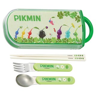 Skater 抗菌兒童3合1餐具組, 皮克敏, 筷子 + 叉子 + 湯匙 + 筷盒, 1組