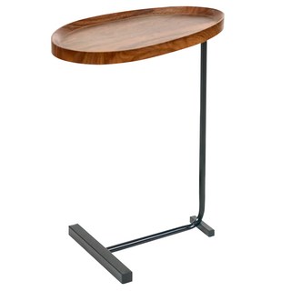 FAmILyLIFE 生活 木冶山居 Carmel水滴ㄈ型茶几/邊几, 胡桃木, 1個