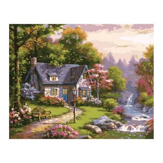 ArtLife 藝術生活 DT076 數字油畫 DIY 50 x 40cm, 山林雅舍 多色, 1組