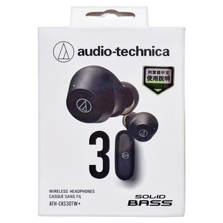 audio-technica 鐵三角 真無線耳機 原廠保固, ATH-CKS30TW+, 黑色
