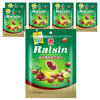 義美 超大葡萄乾巧克力 三角包, 144g, 6袋