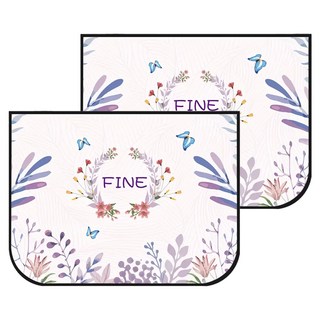 E.City 印花圖案磁性側窗遮陽檔 55g, 花與蝶, 2個