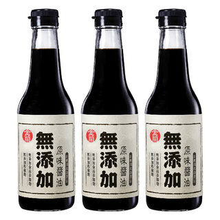 KIMLAN 金蘭 無添加原味醬油 嚴選非基改黃豆小麥食鹽水 純粹成分, 500ml, 3瓶