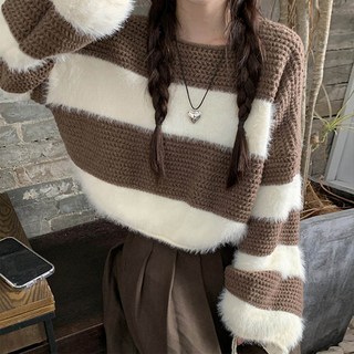 andstyle 女性安哥拉撞色短版針織衫 261534