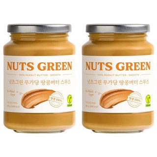 NUTS GREEN 原味花生醬, 480g, 2罐